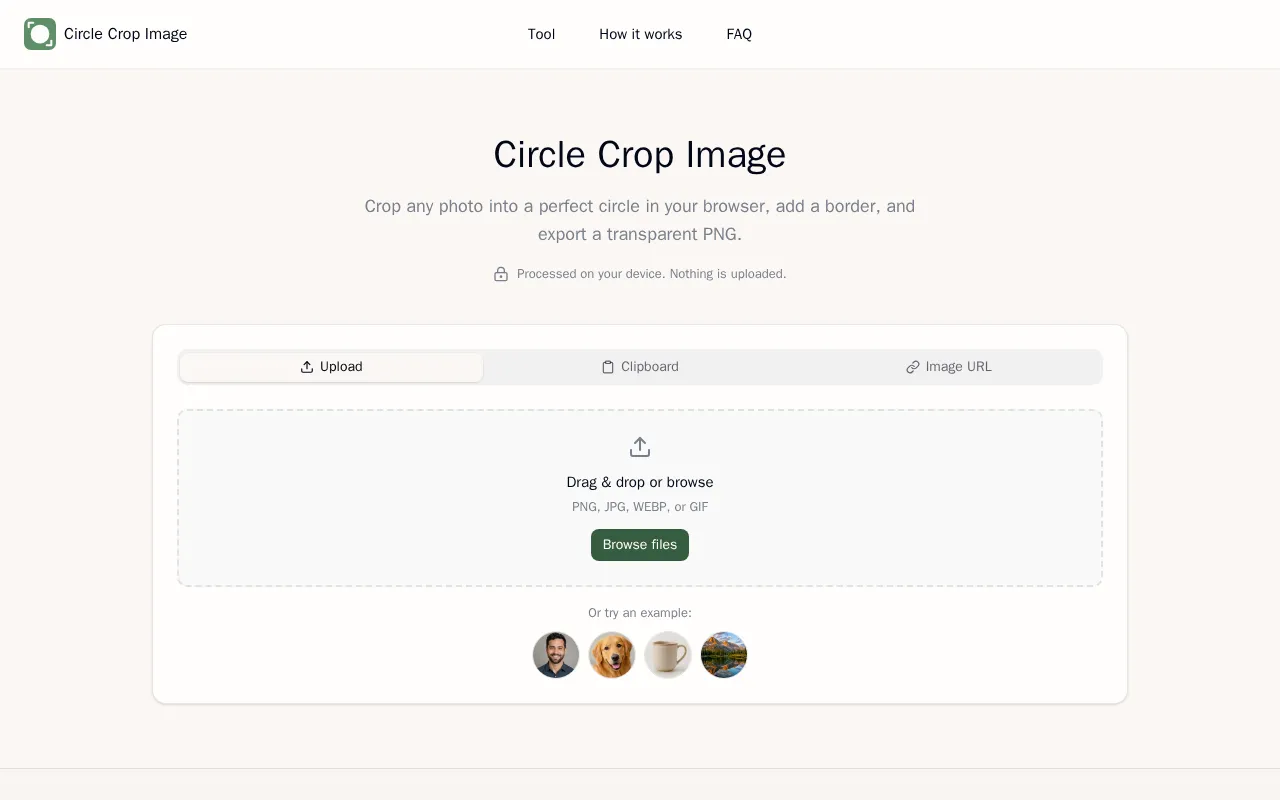 Circle Crop Image — preview screenshot