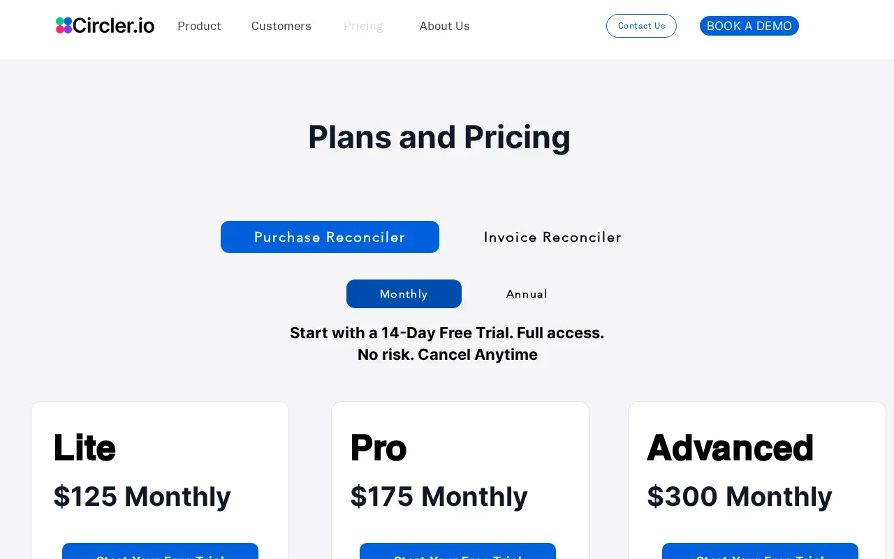 Circler — pricing page