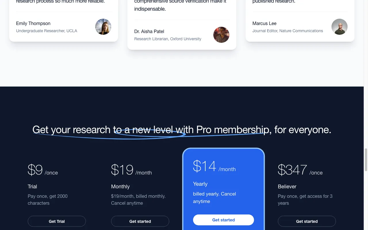 Citely — pricing page