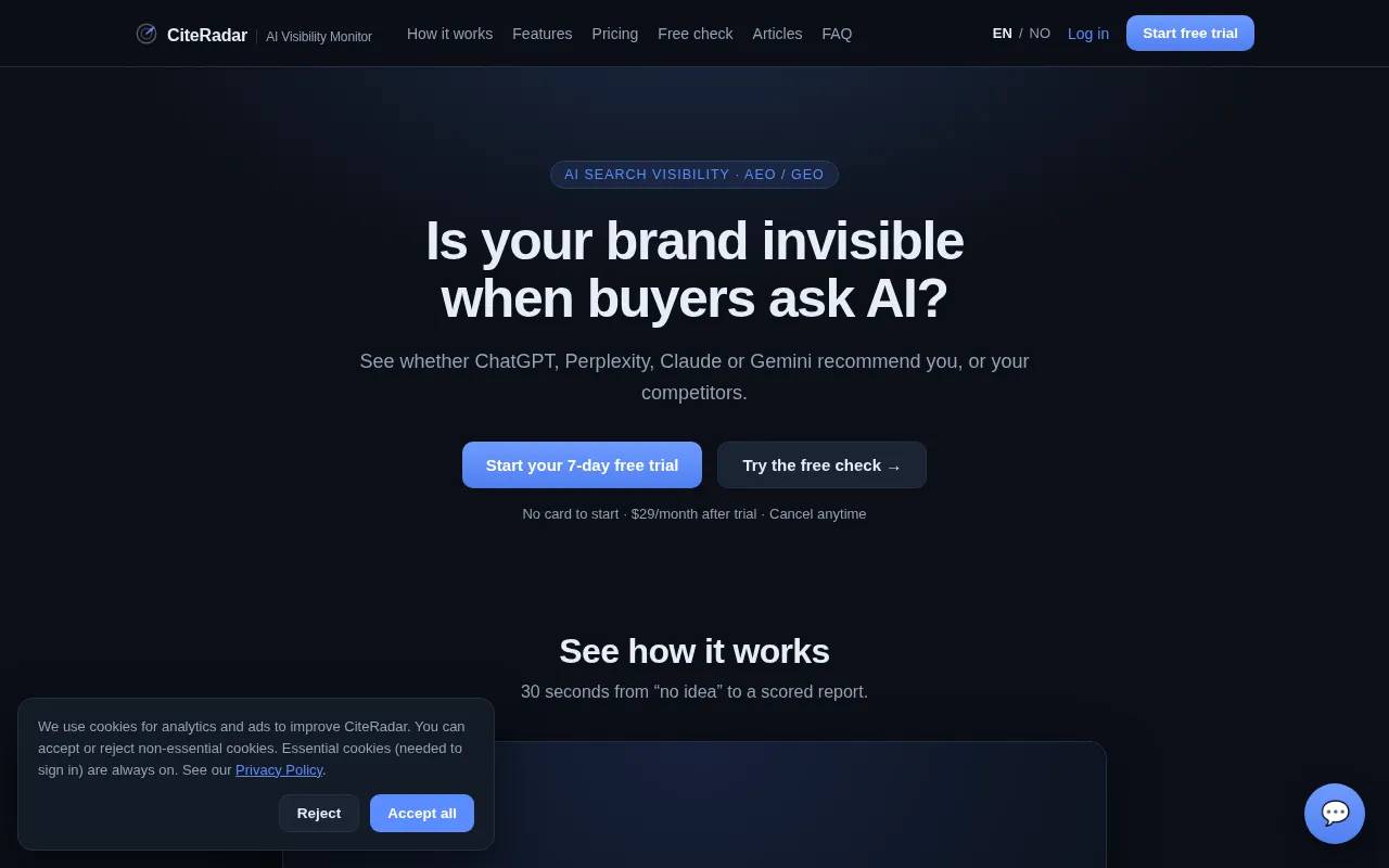 CiteRadar.io — preview screenshot