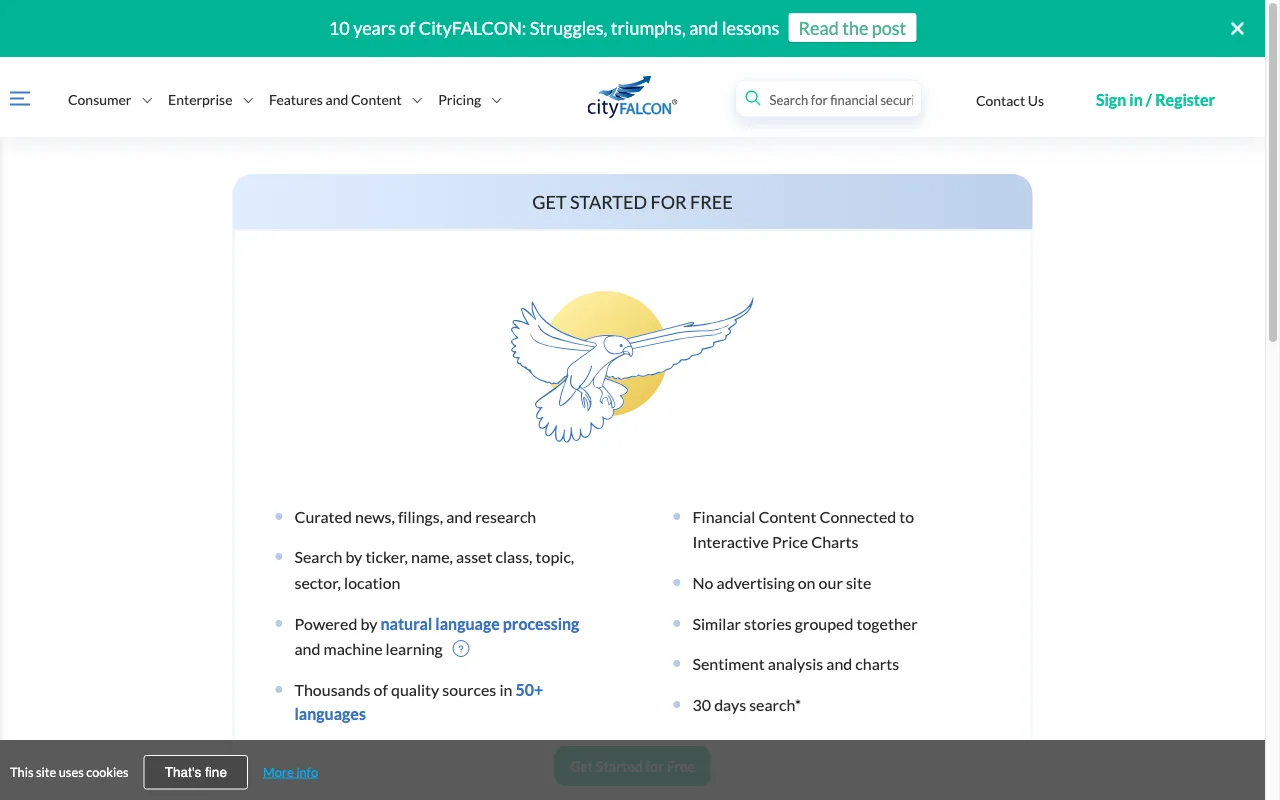 cityfalcon.ai — pricing page
