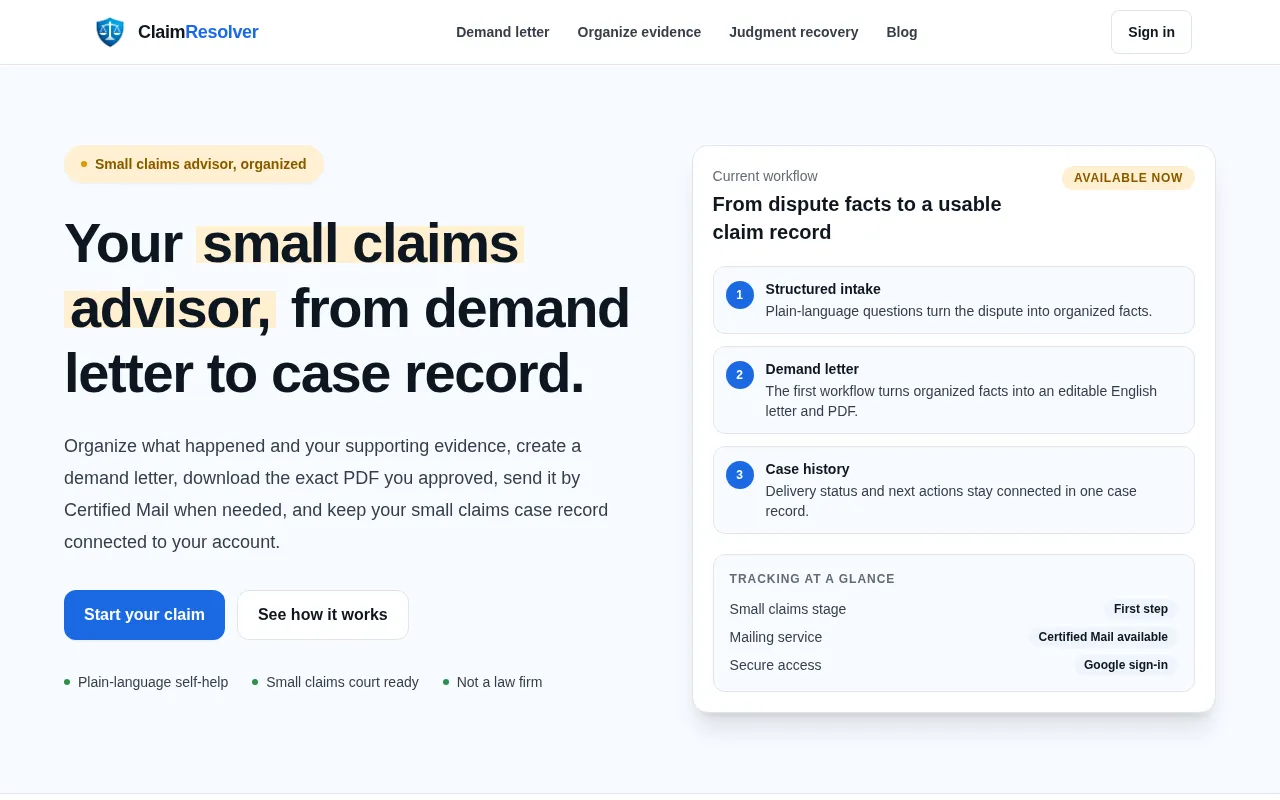 ClaimResolver.ai — preview screenshot