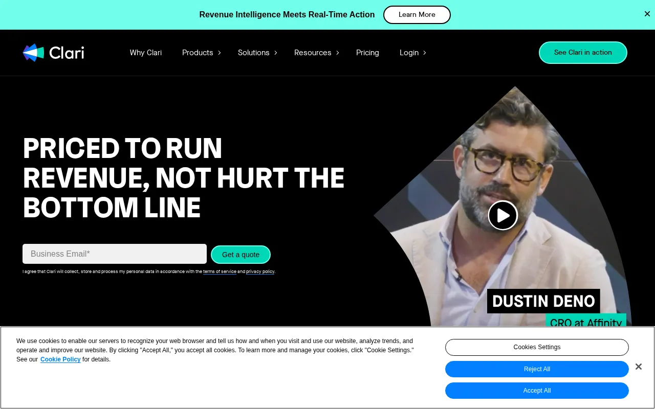Clari Revenue Platform — pricing page