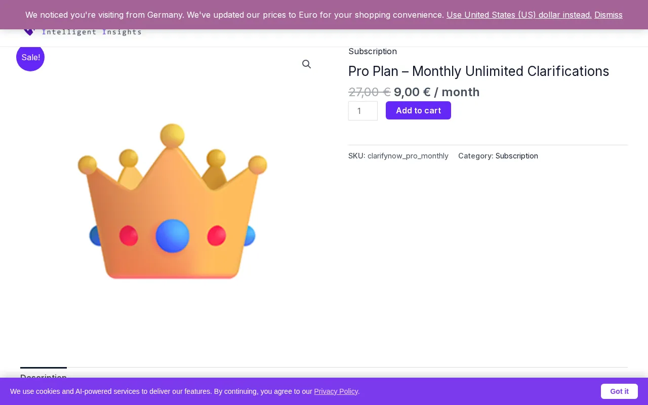ClarifyNow.AI — pricing page