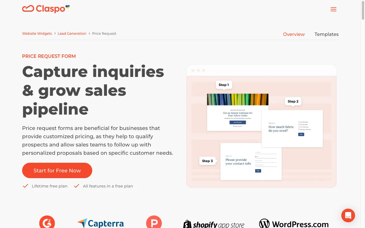 Claspo — pricing page