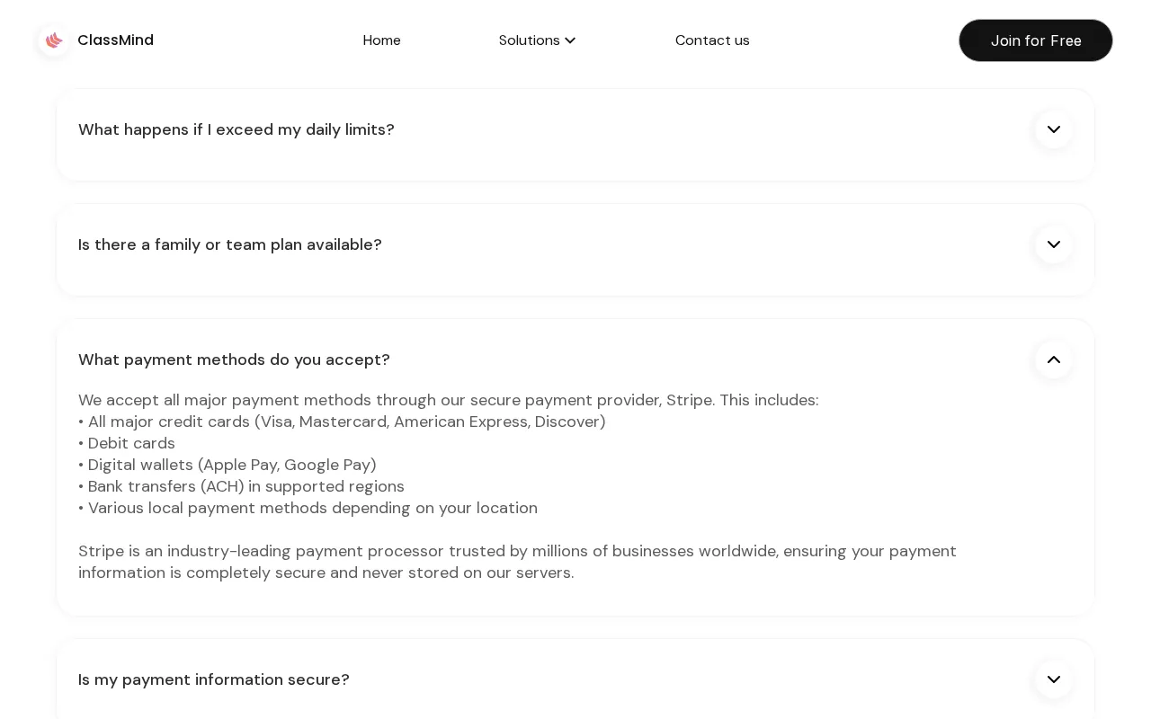 ClassMind — pricing page