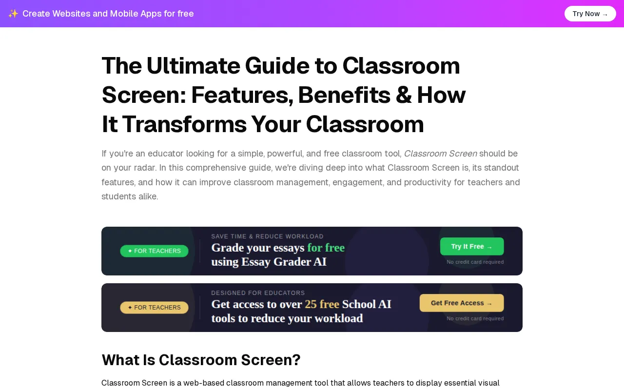ClassroomScreens.net — preview screenshot