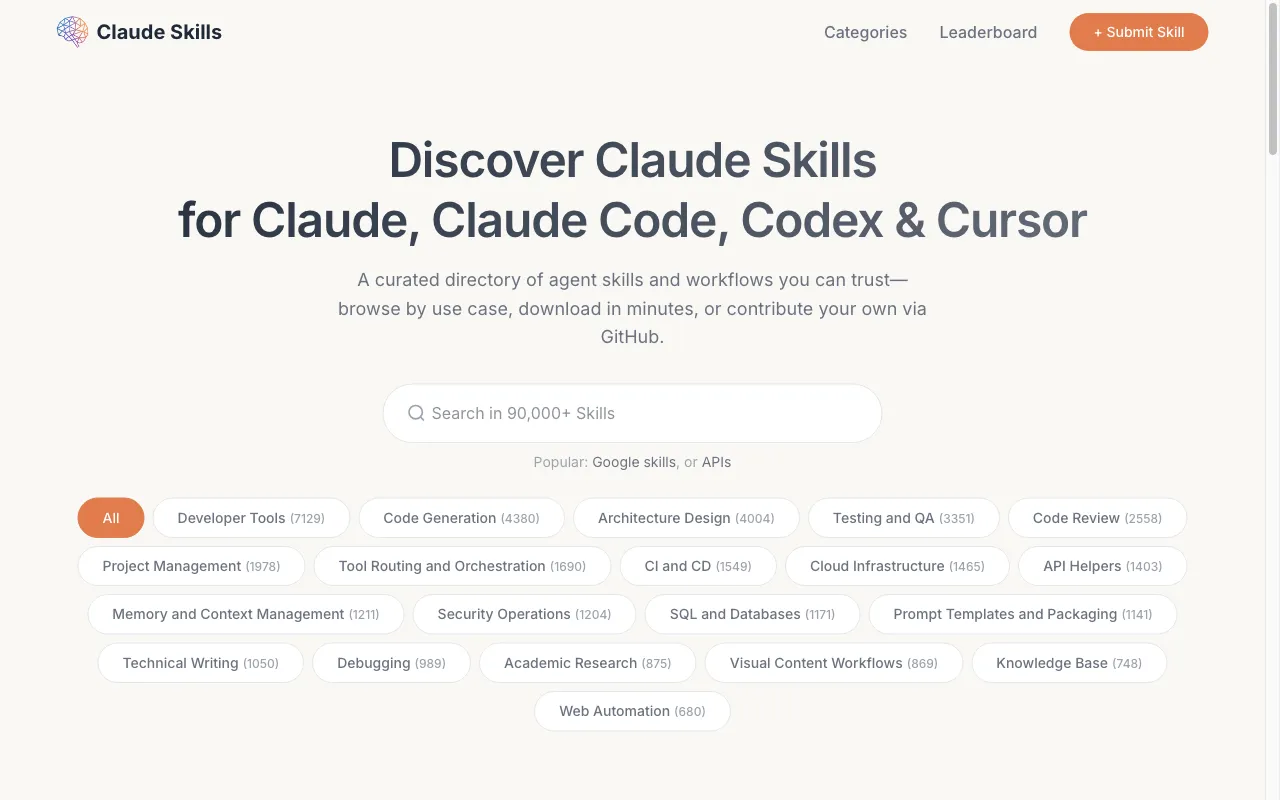 Claude Skills Library — preview screenshot
