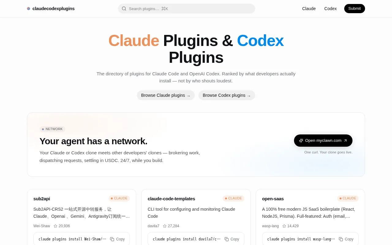claudecodexplugins — preview screenshot