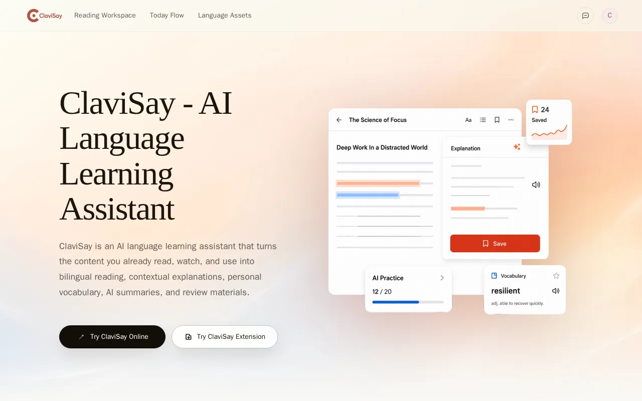 ClaviSay — preview screenshot