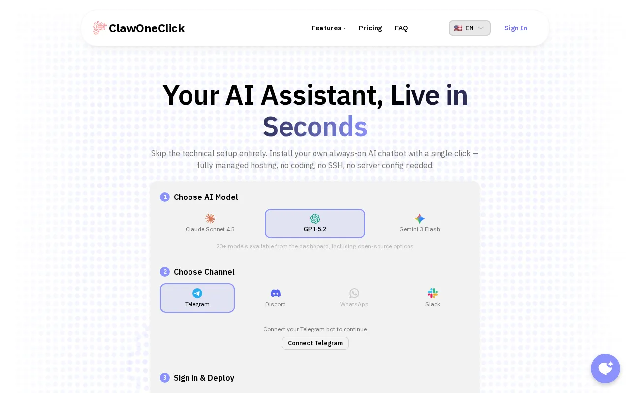 ClawOneClick — preview screenshot