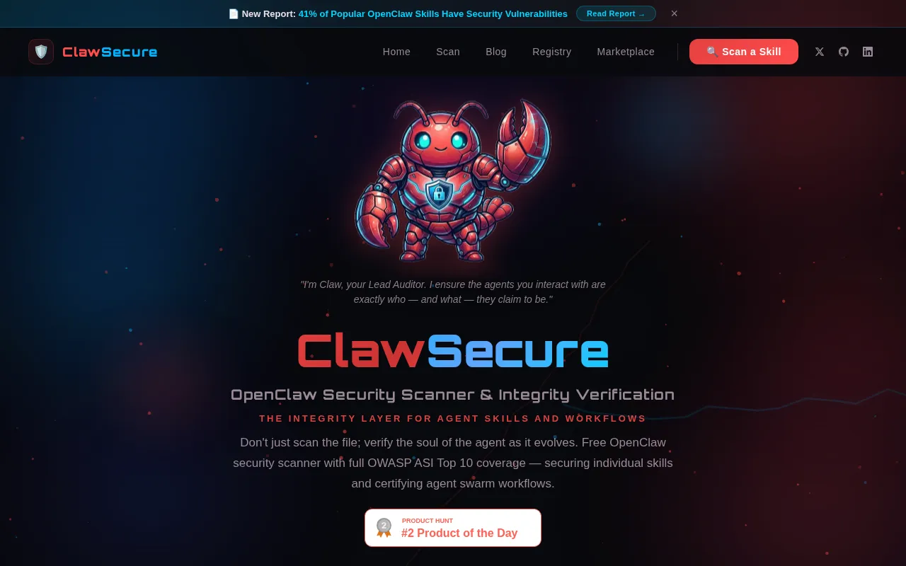 ClawSecure — preview screenshot