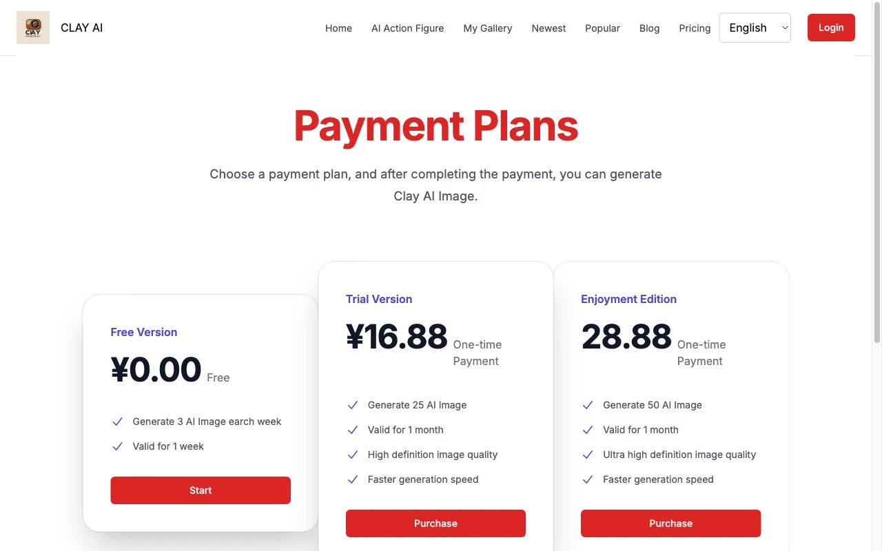 clayai — pricing page