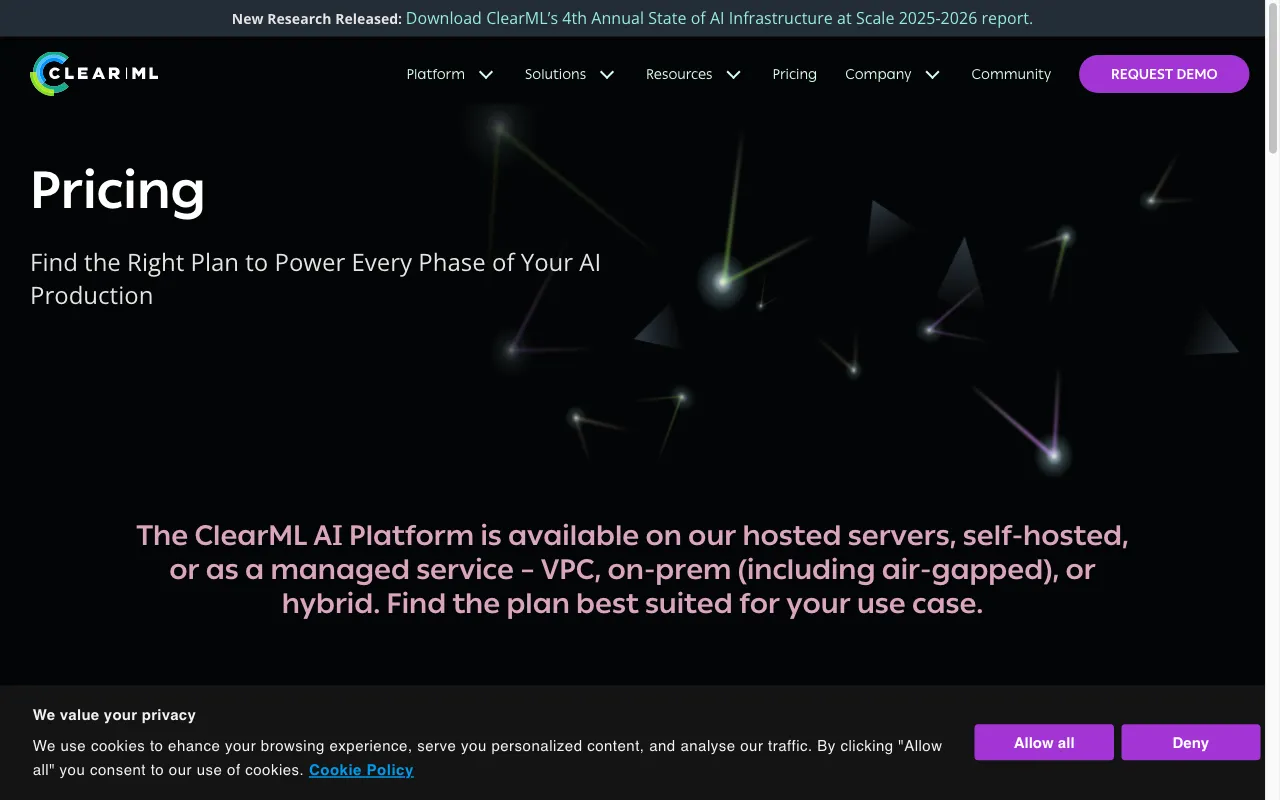 Clear.ml — pricing page