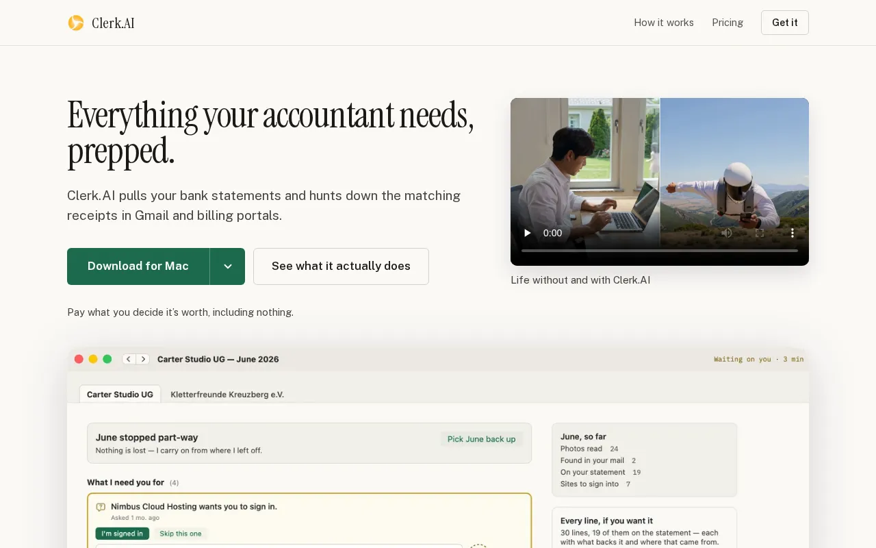 Clerk.AI — preview screenshot