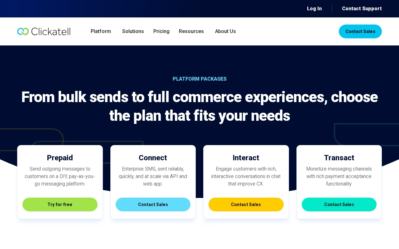 Clickatell — pricing page