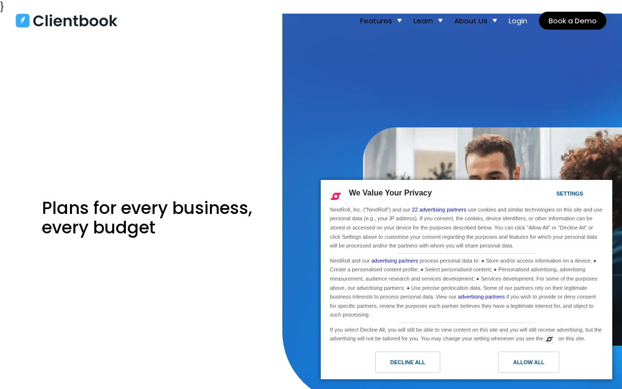 Clientbook — pricing page