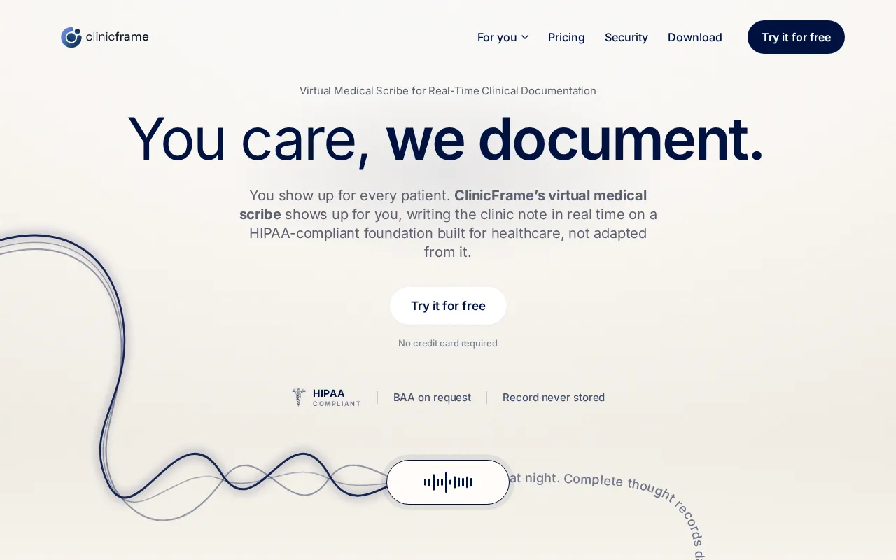 ClinicFrame — preview screenshot