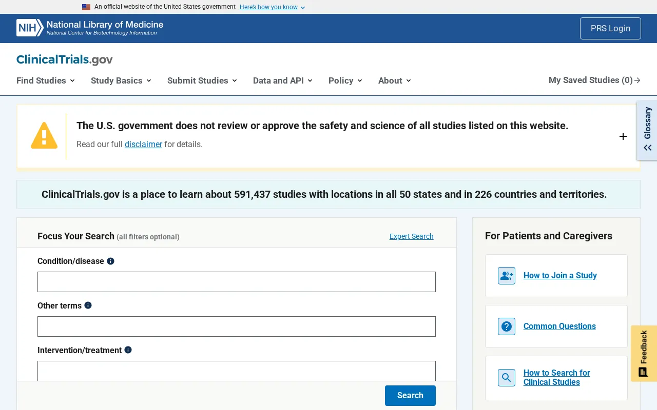 Clinicaltrials — preview screenshot