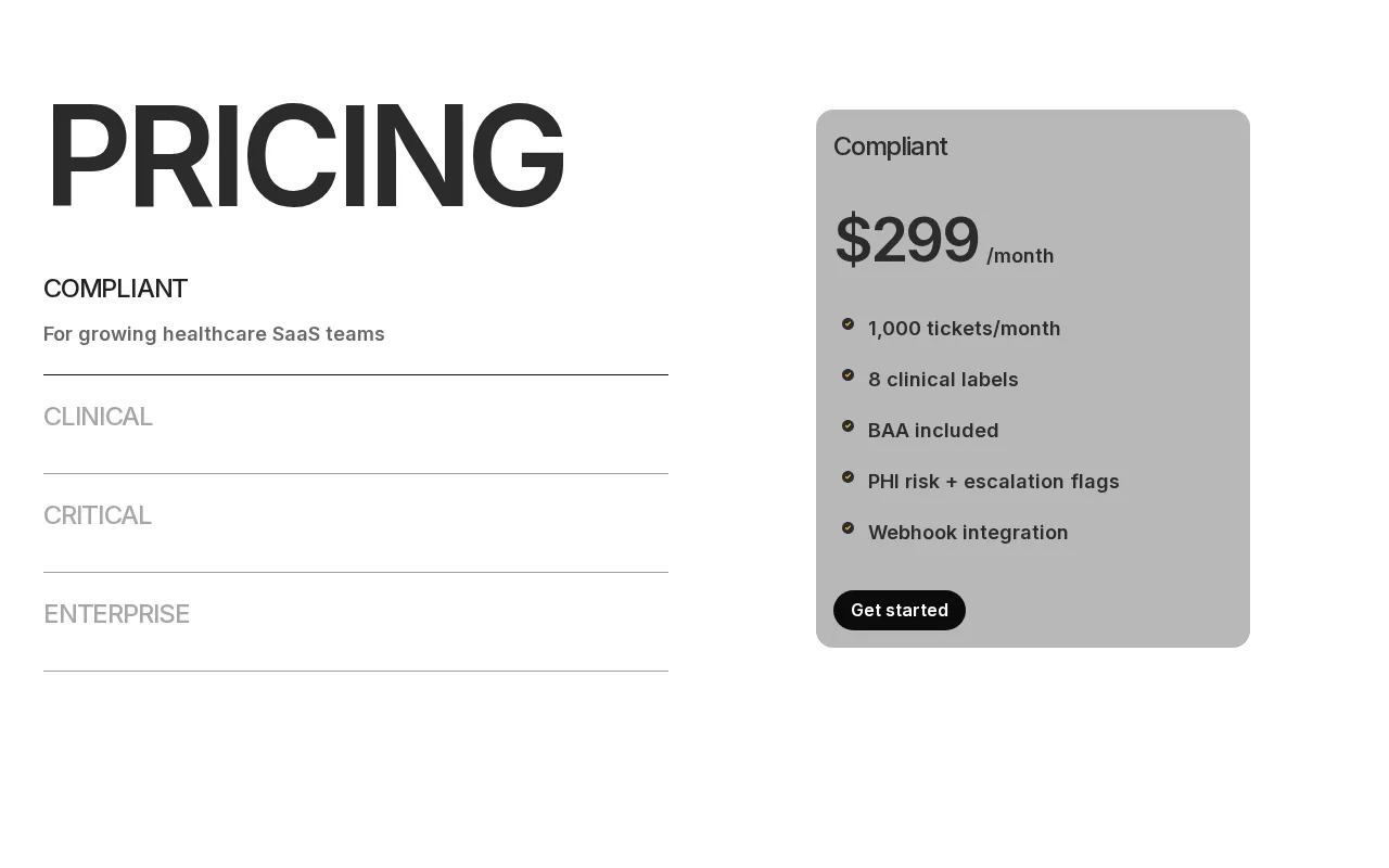 CliniQueue — pricing page