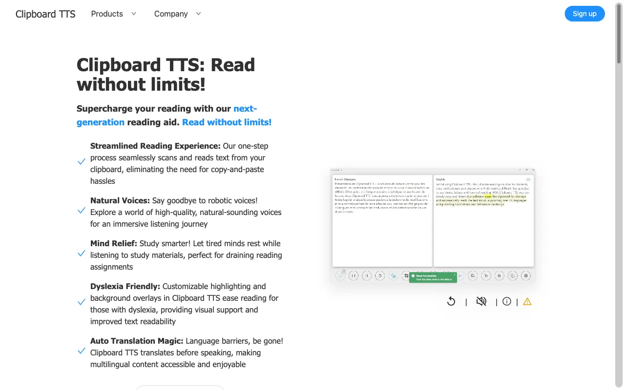 Clipboard TTS — preview screenshot