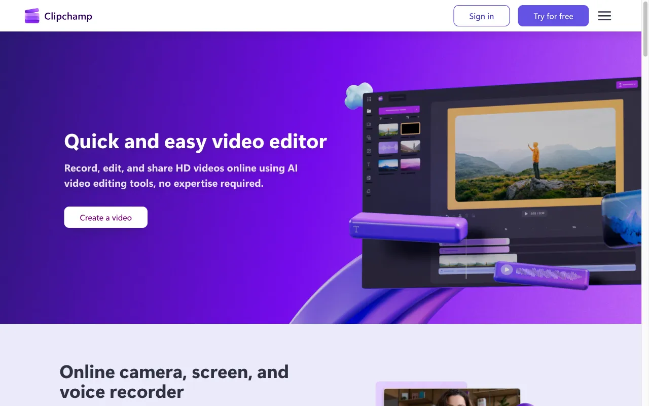 Clipchamp — preview screenshot