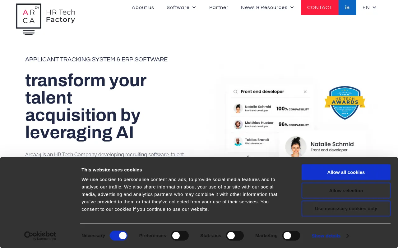 Cloud HR innovative software | Arca24 — preview screenshot