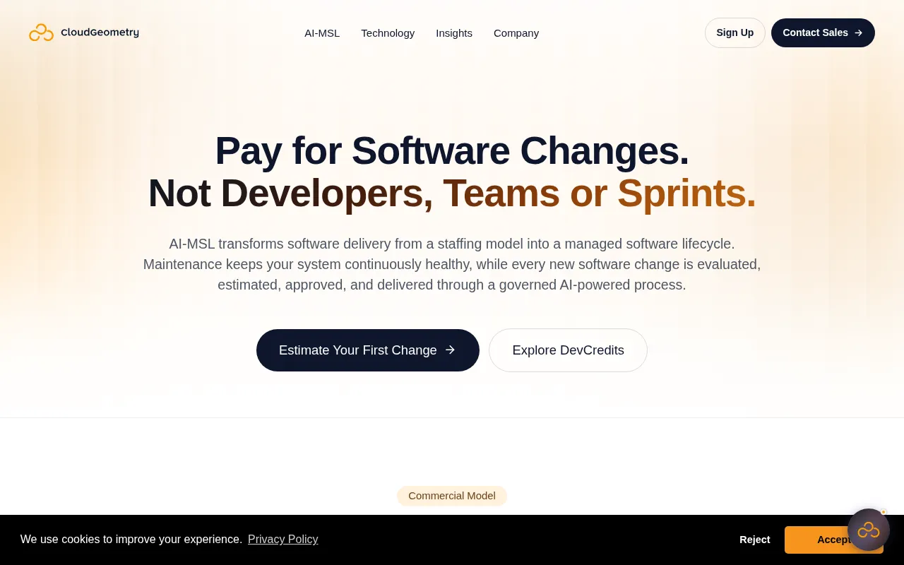 CloudGeometry — pricing page