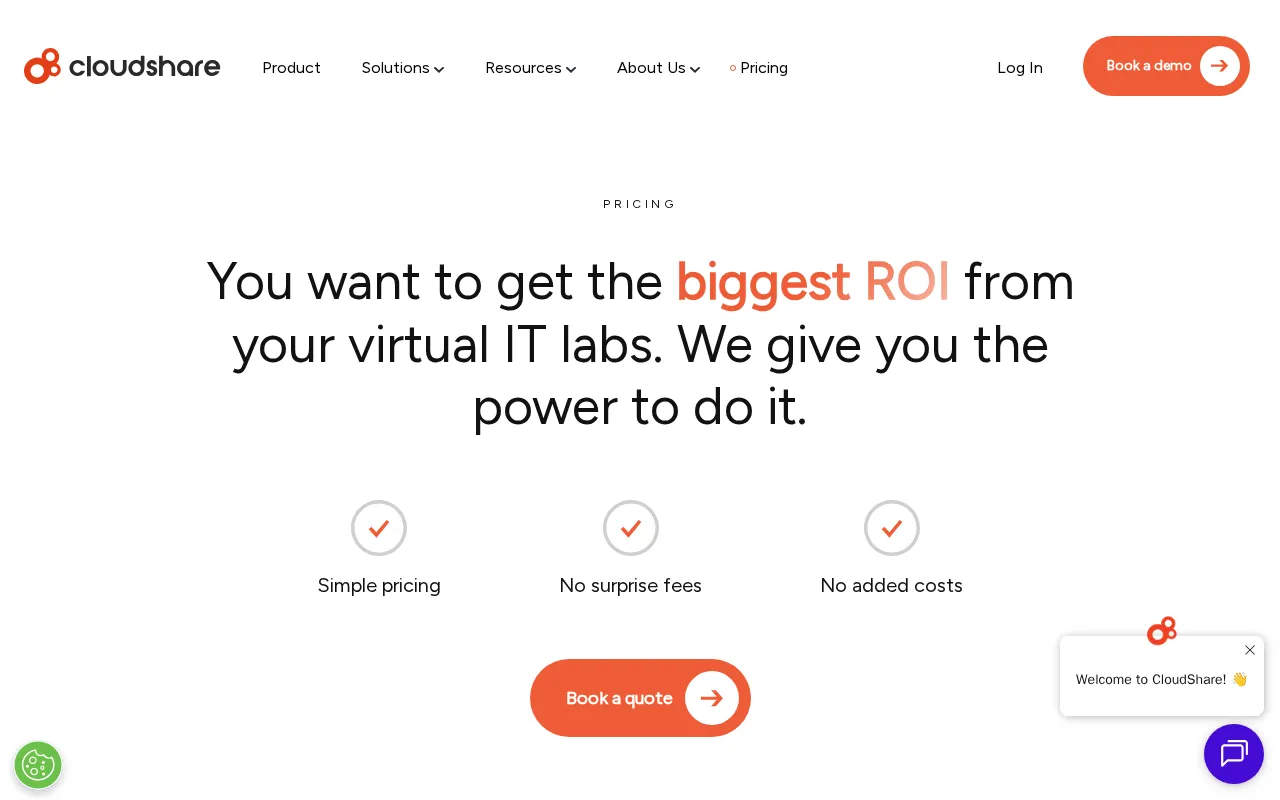 Cloudshare — pricing page