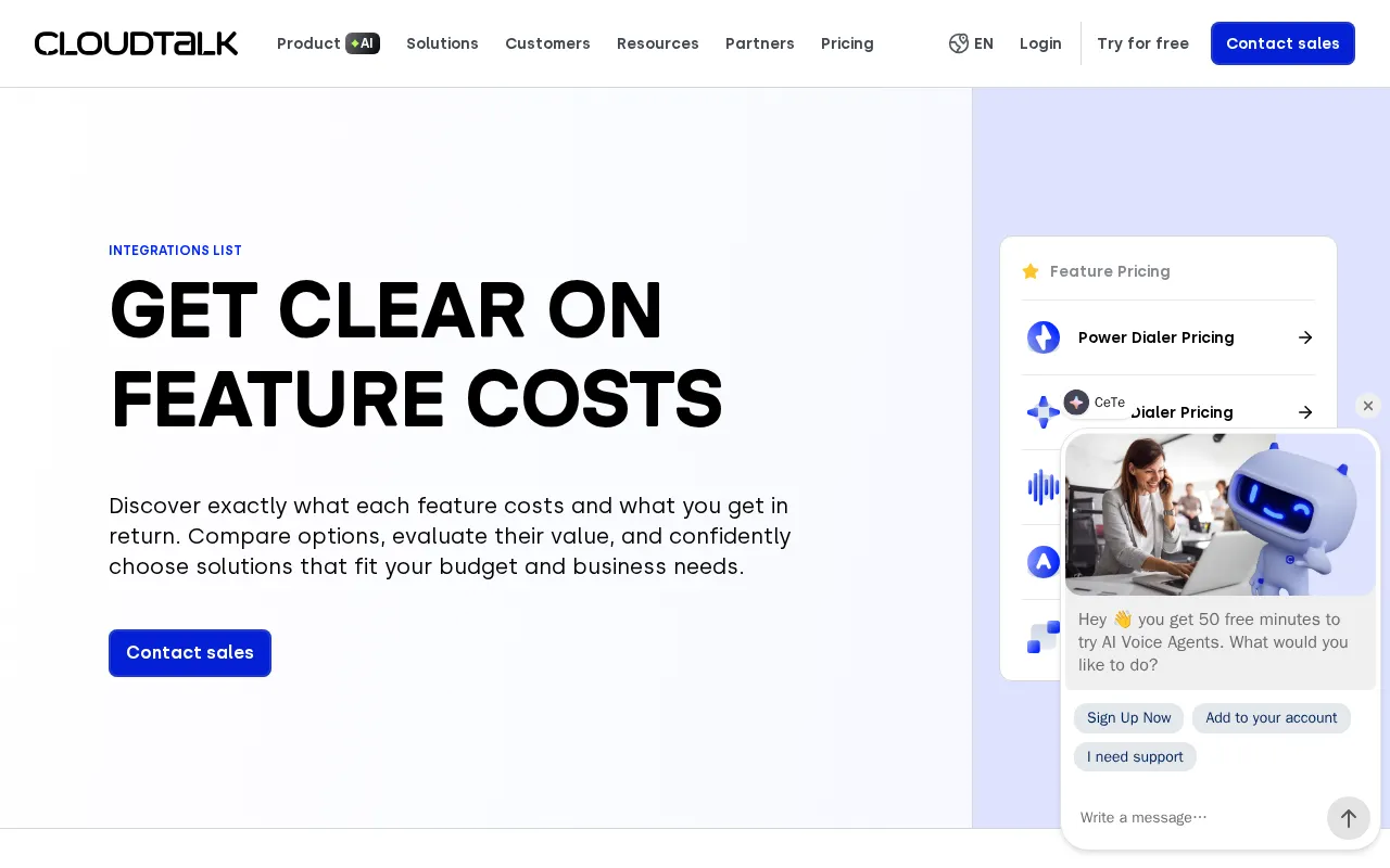 CloudTalk — pricing page