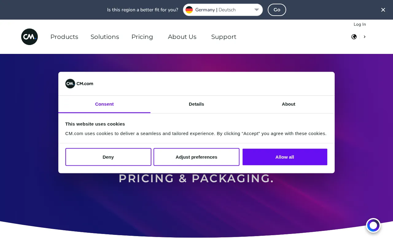 CM Conversational AI Cloud — pricing page