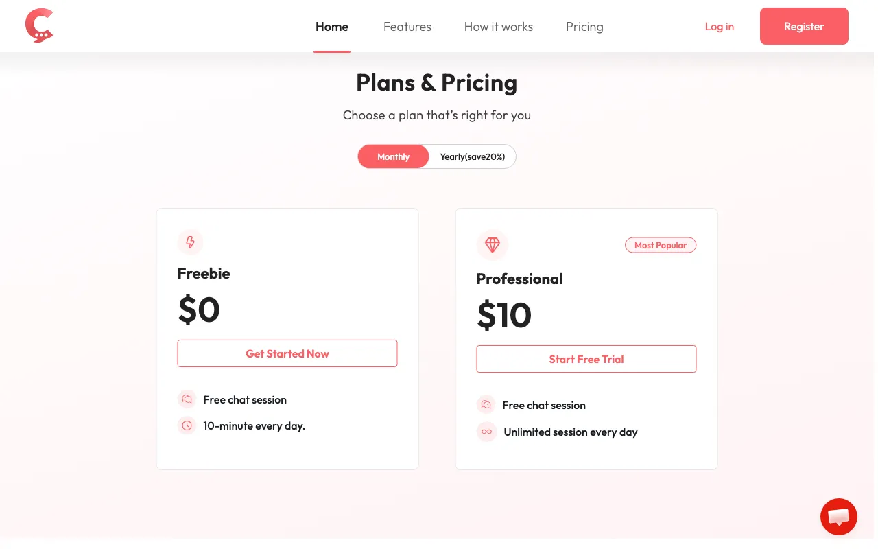 Coachchat — pricing page