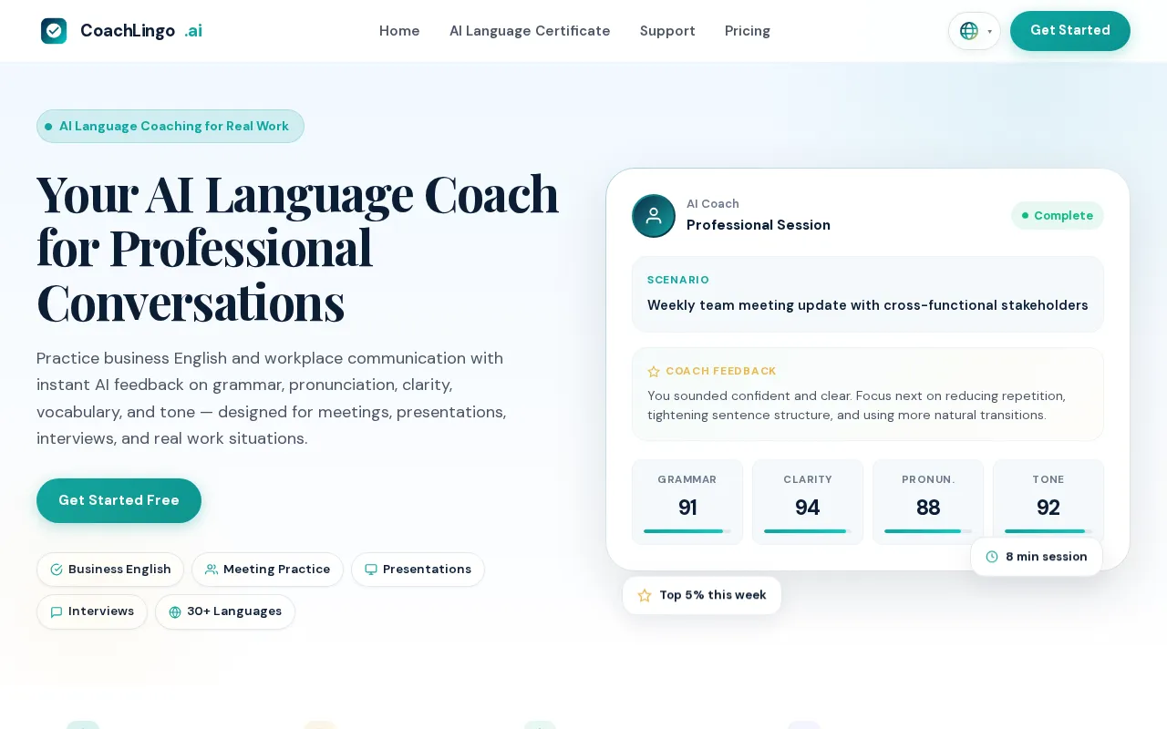 CoachLingo.ai — preview screenshot