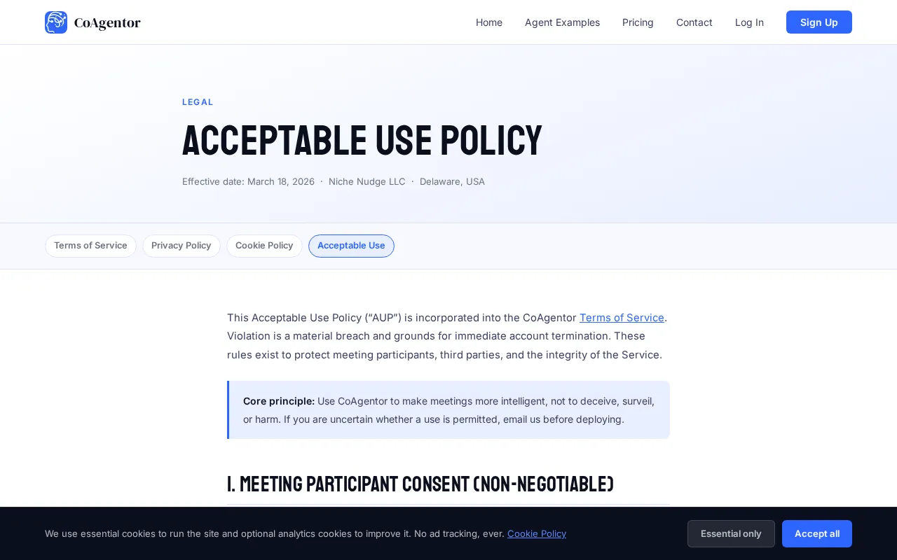 CoAgentor — pricing page