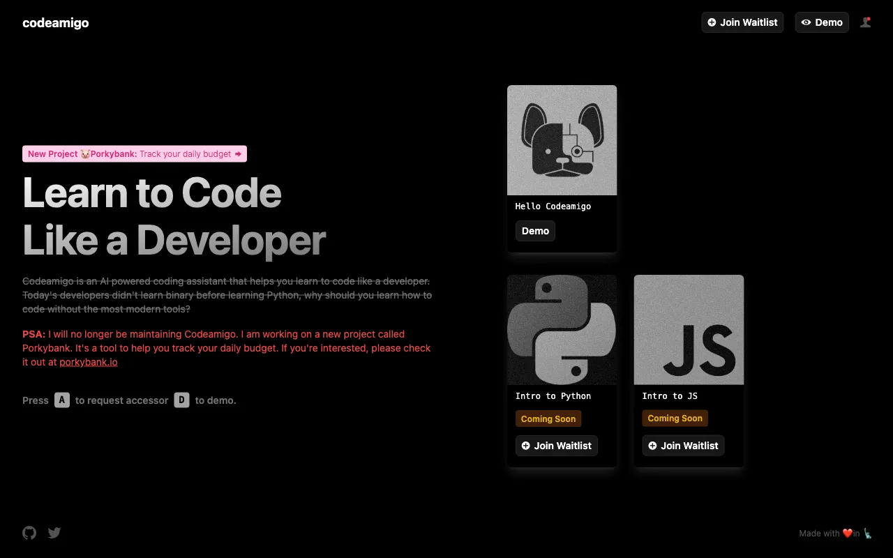Codeamigo — preview screenshot