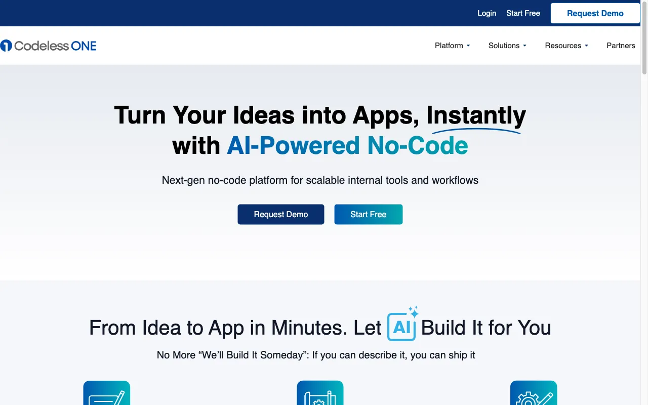Codeless ONE — preview screenshot