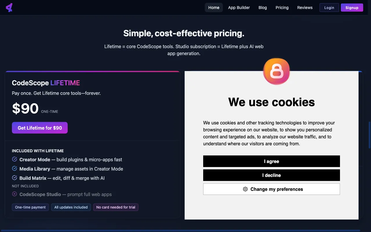 CodeScope — pricing page