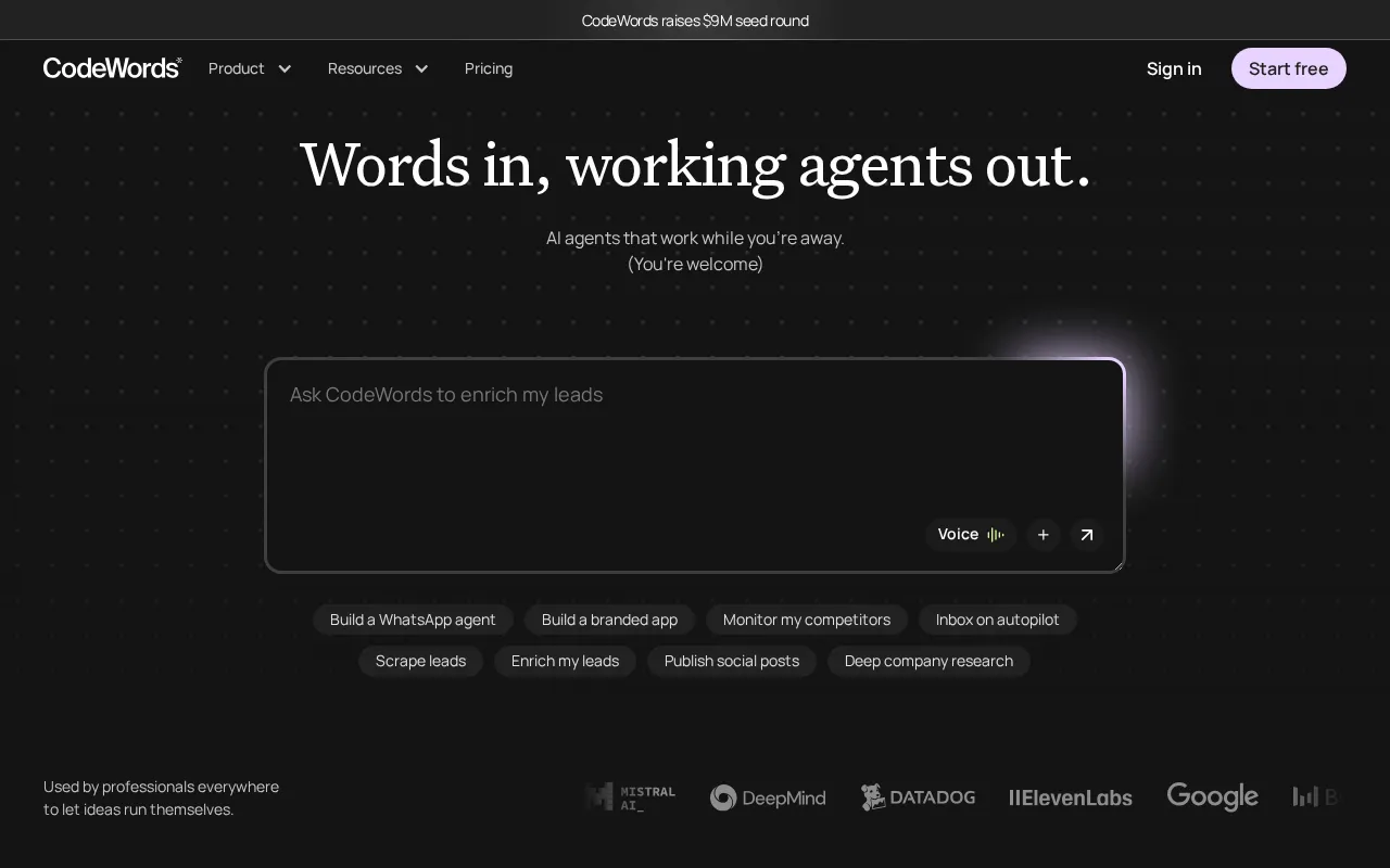 Codewords — preview screenshot