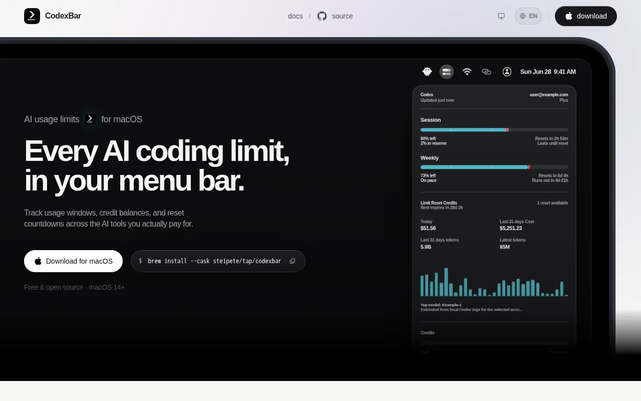 Codexbar — preview screenshot