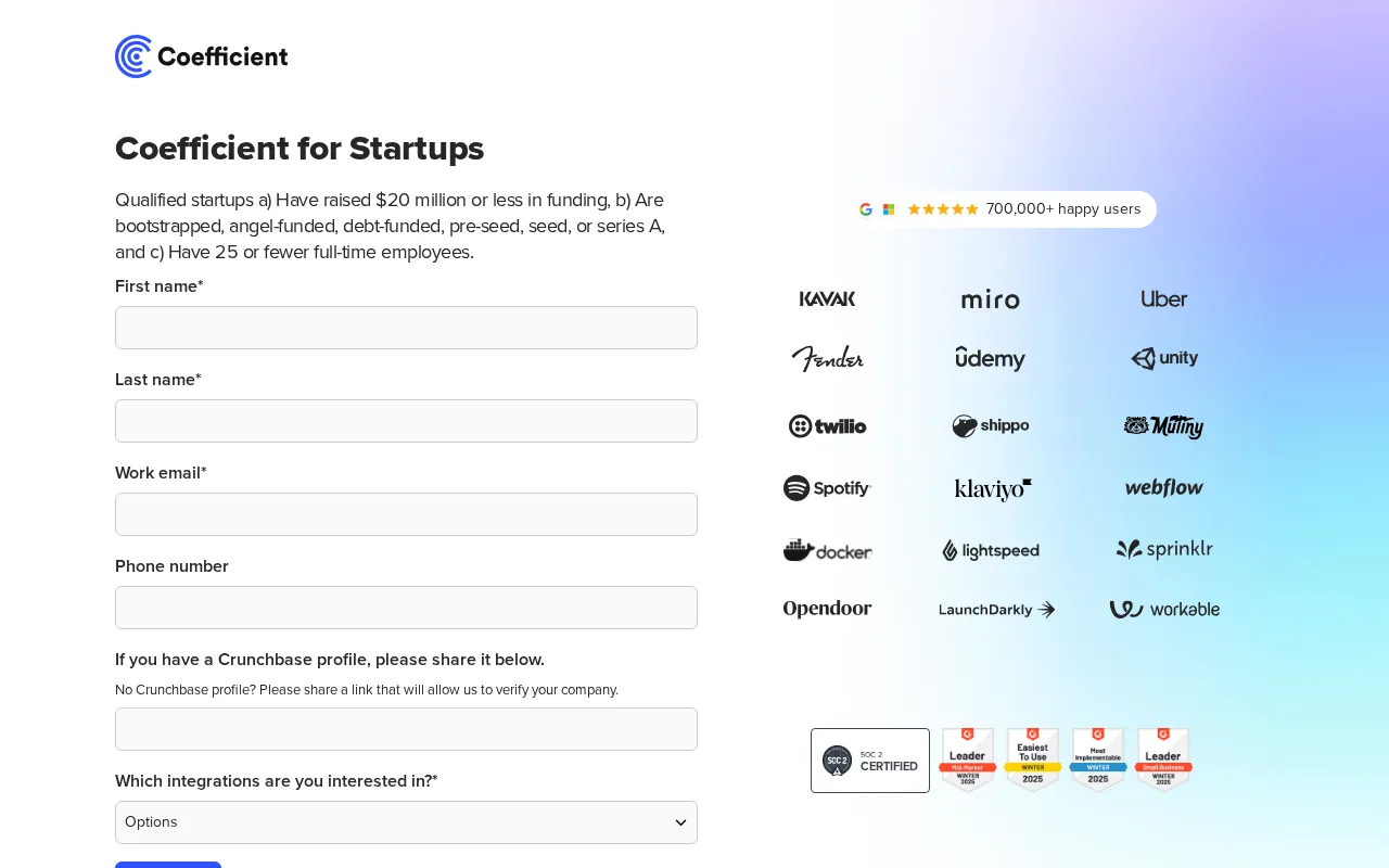 Coefficient.io — pricing page