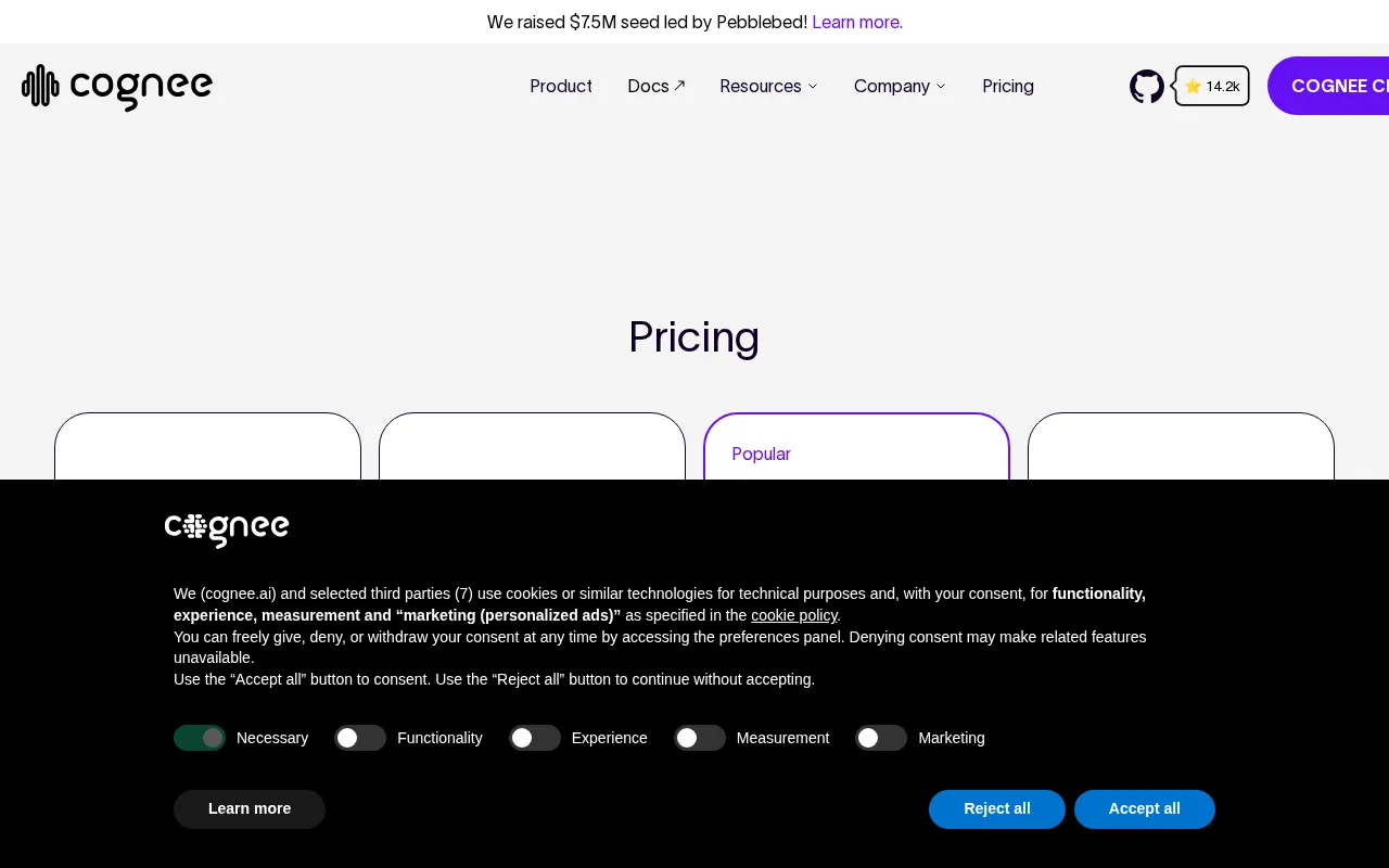 cognee — pricing page