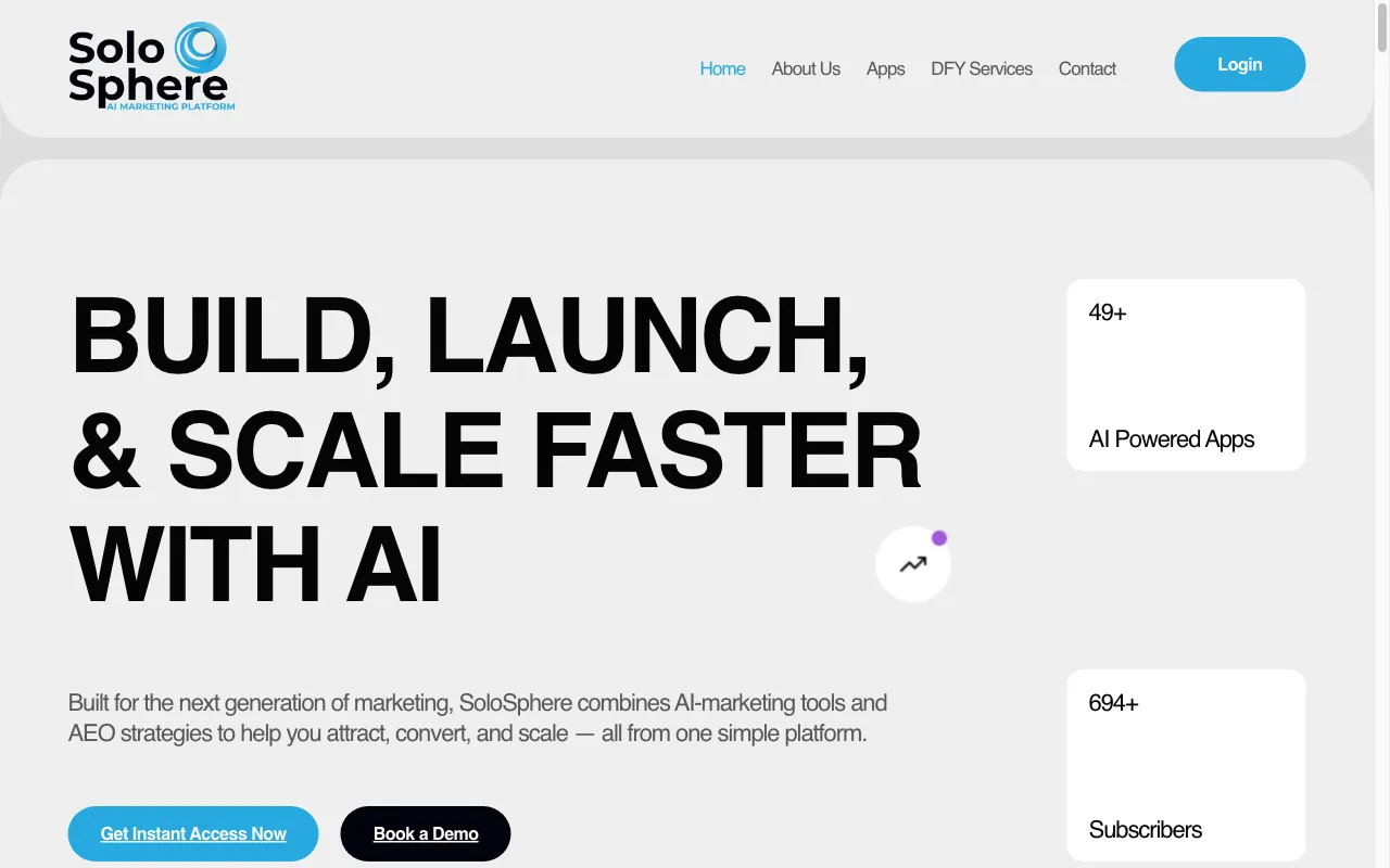 SoloSphere.ai - AI Makes Contents Fast & Easy — preview screenshot