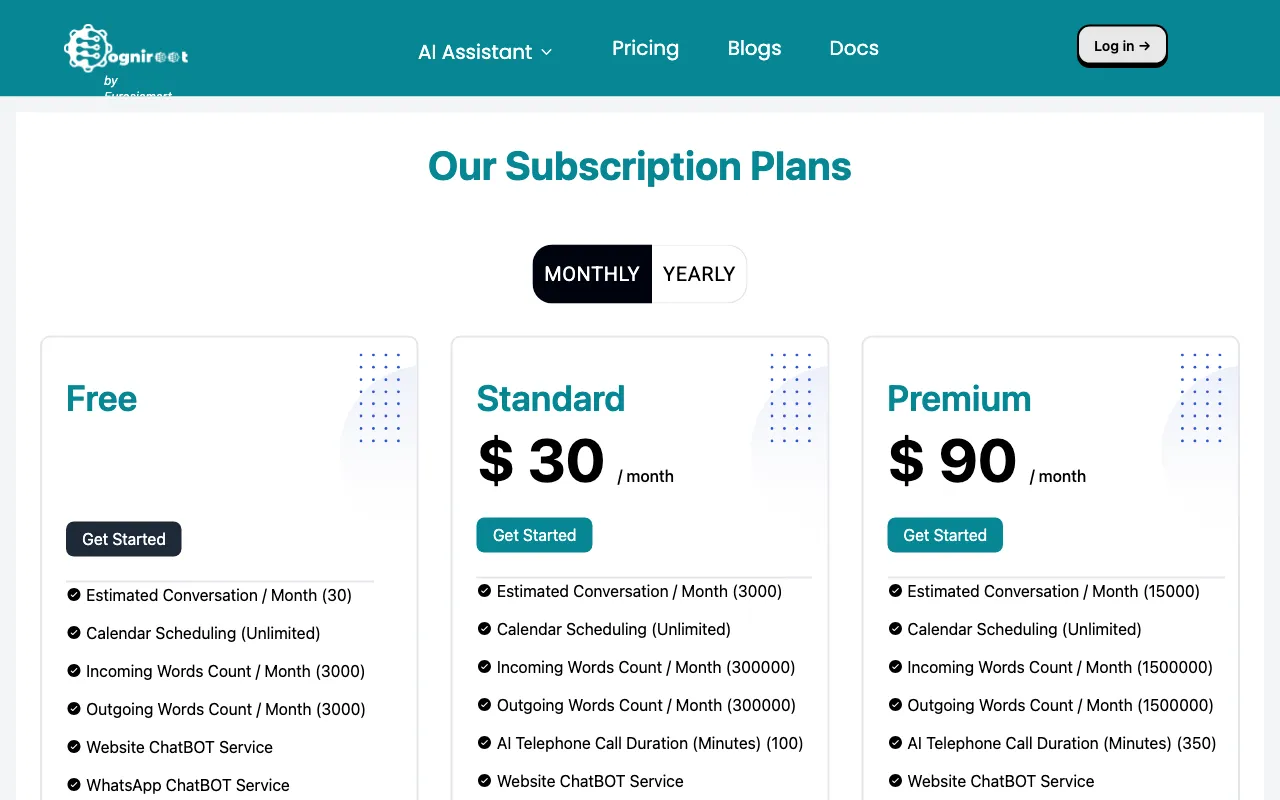 Cogniroot — pricing page
