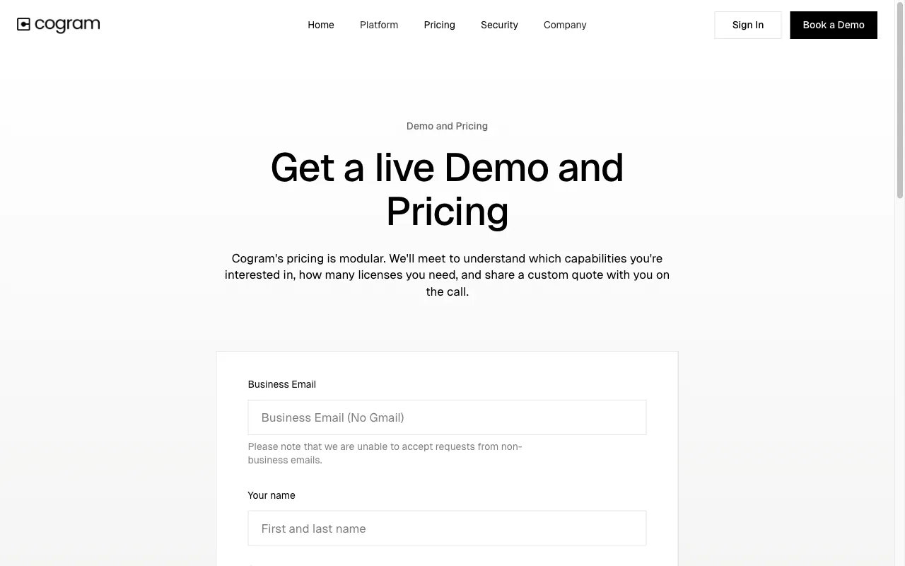 Cogram — pricing page