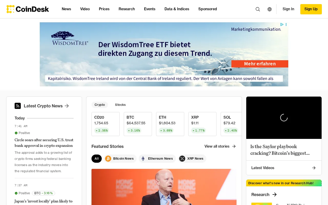 Coindesk — preview screenshot