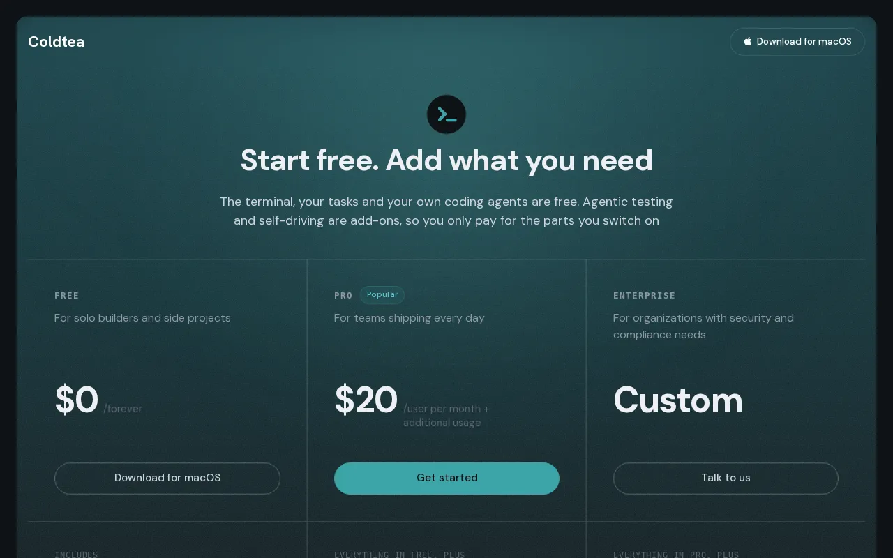 Coldtea.ai — pricing page