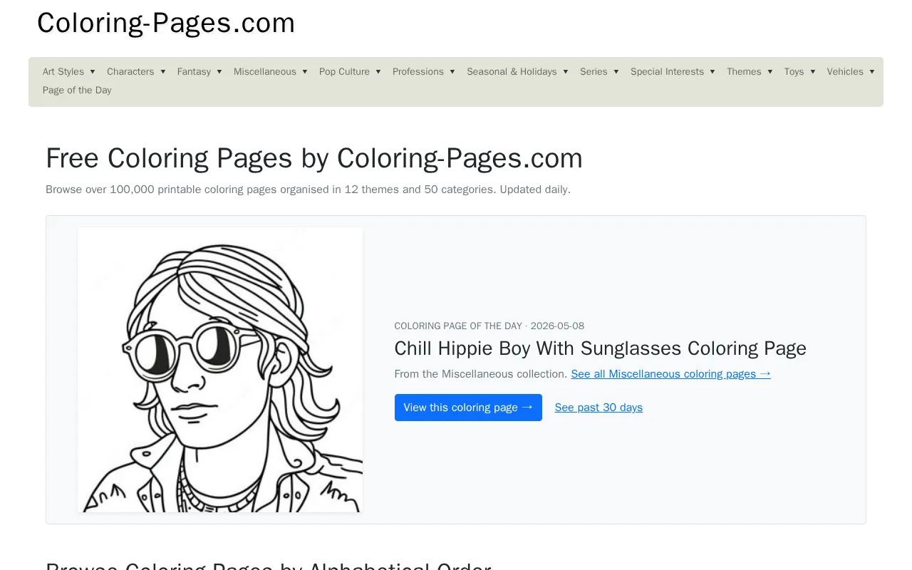 Coloring-Pages.com — preview screenshot