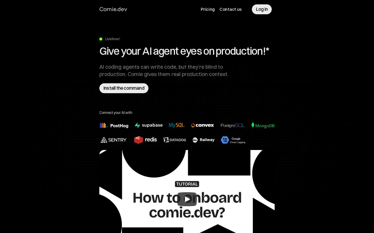 Comie.dev — preview screenshot