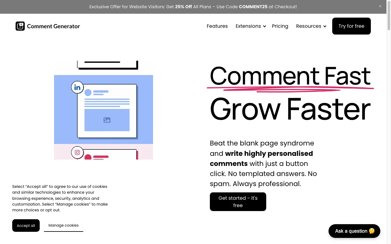 Comment Generator — preview screenshot