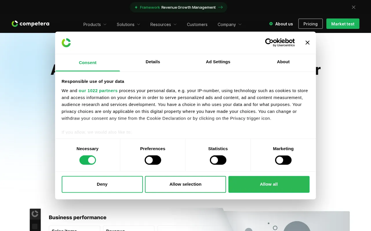 Competera — pricing page